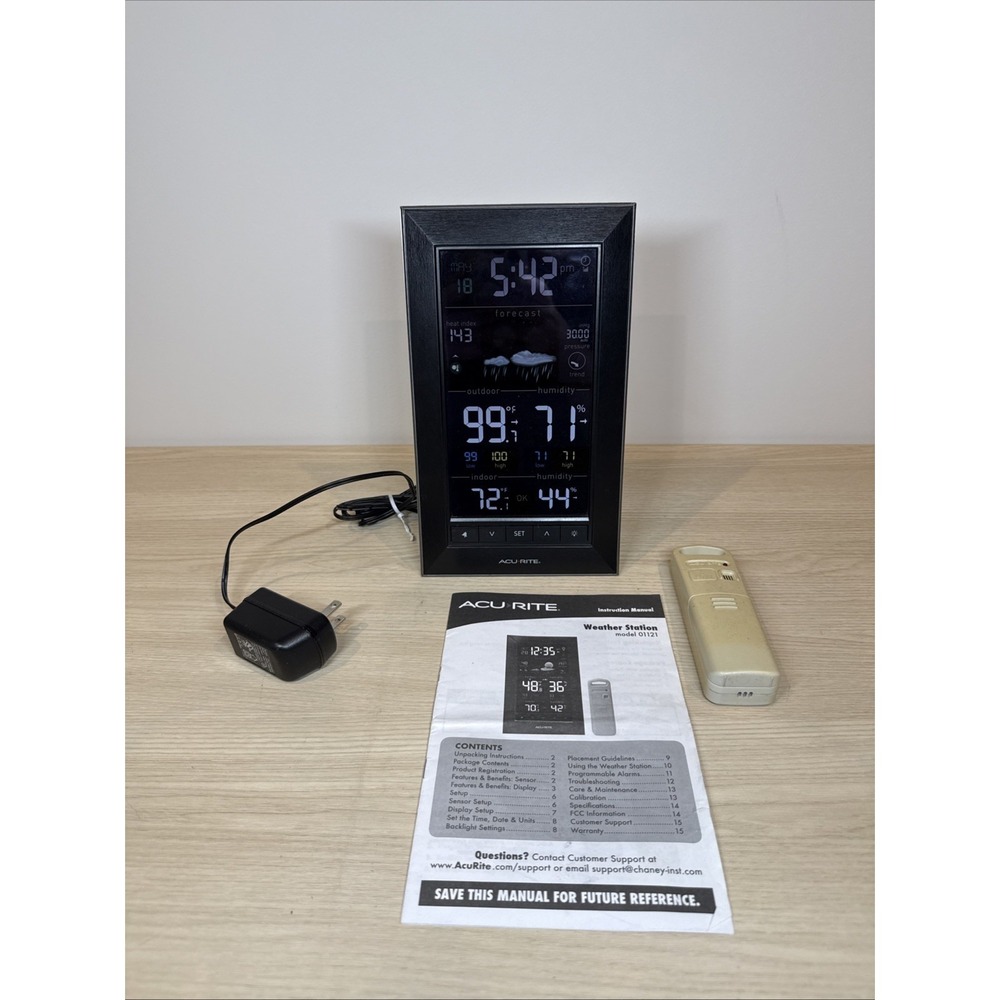 AcuRite Color Weather Station with Indoor/Outdoor Humidity ‎ Temperature 01121M